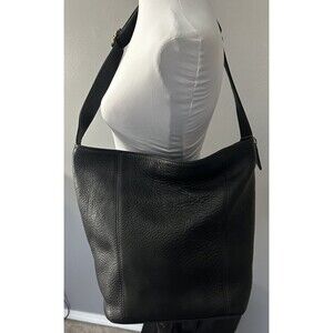 COACH Vintage Sonoma Natural Grain Leather Black Large Bucket Bag 4927 EUC